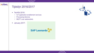Tijdslijn 2016/2017
 TechEd 2016:
− IoT application enablement services
− Processing Service
− MQTT over websockets
 January 2017:
 