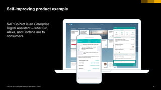 4PUBLIC© 2017 SAP SE or an SAP affiliate company. All rights reserved. ǀ
Self-improving product example
SAP CoPilot is an Enterprise
Digital Assistant -- what Siri,
Alexa, and Cortana are to
consumers.
 