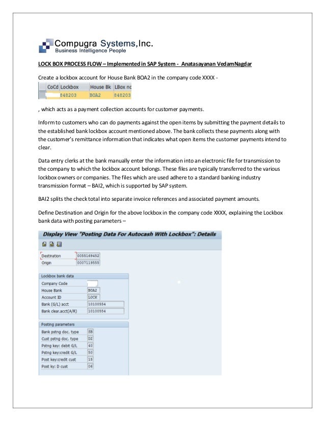 Sap lockbox implementation Compugra Systems Inc