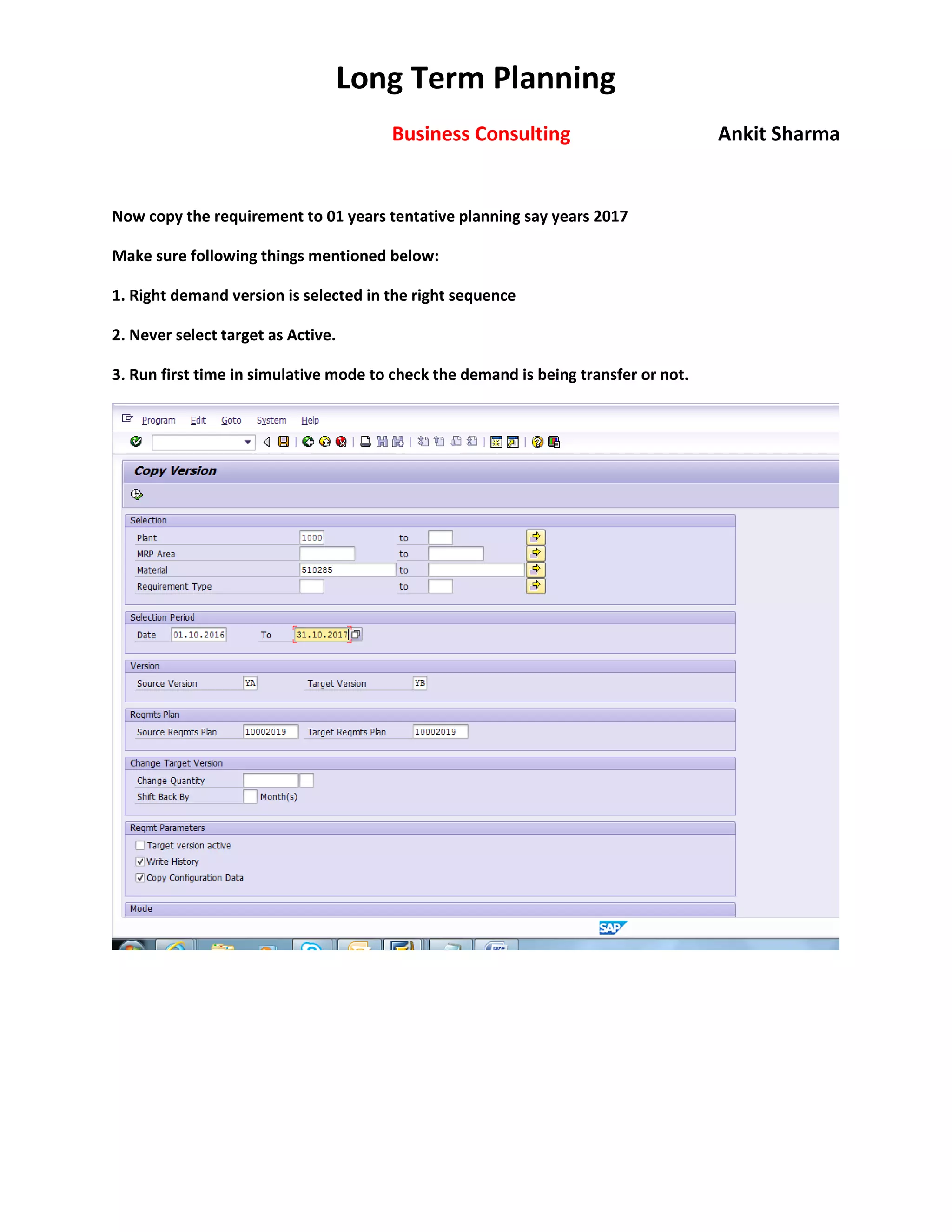 SAP Long Term PLANNING | PDF