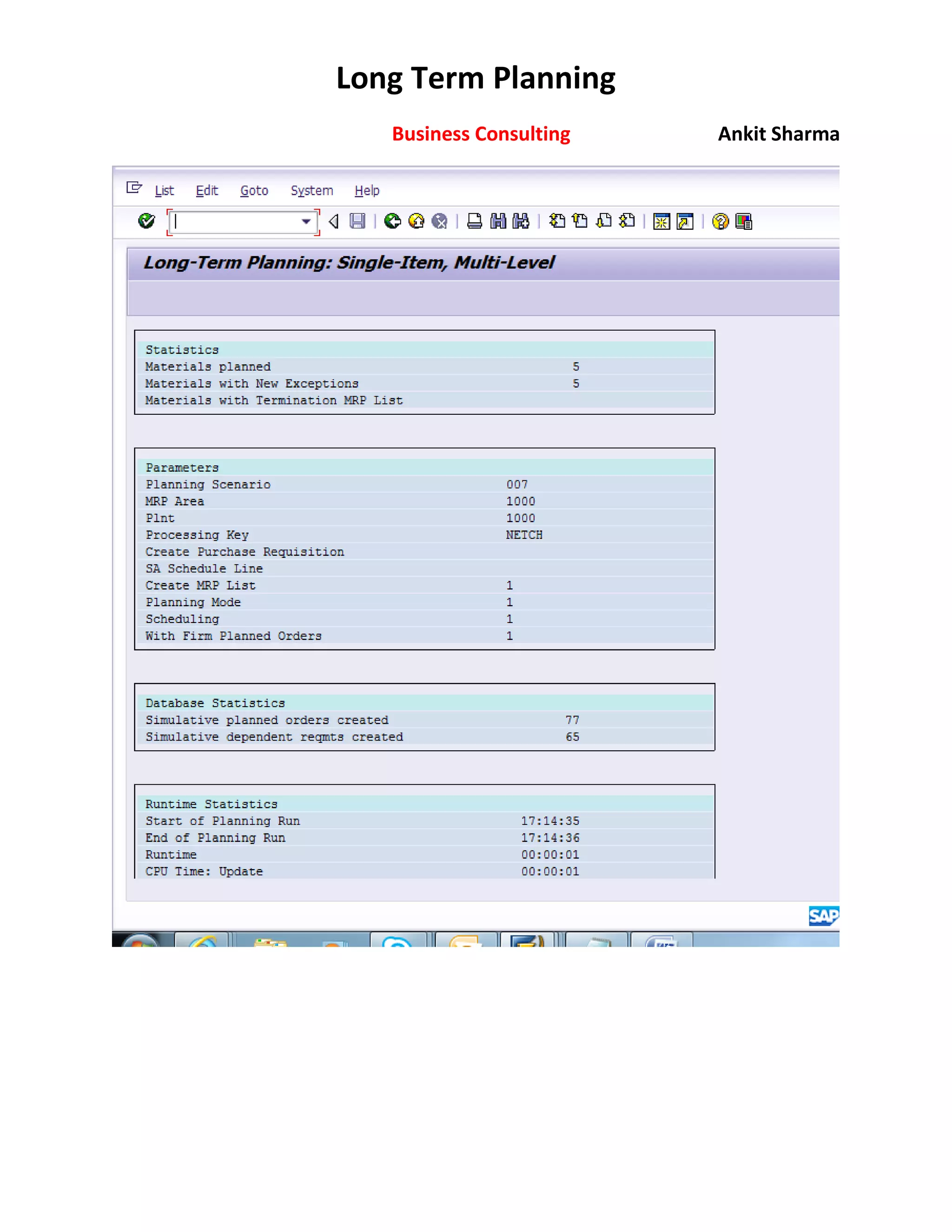 SAP Long Term PLANNING | PDF