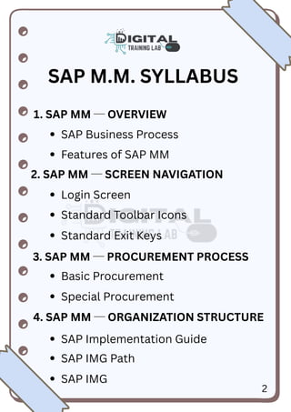 Sap Mm Module Syllabus.pdf Comprehensive SAP MM Training: Procurement, Inventory, and ...