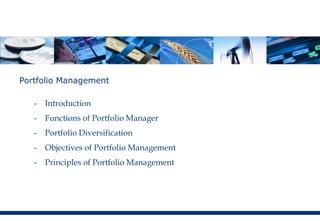 Portfolio Management Introduction introduction to portfolio management | PDF