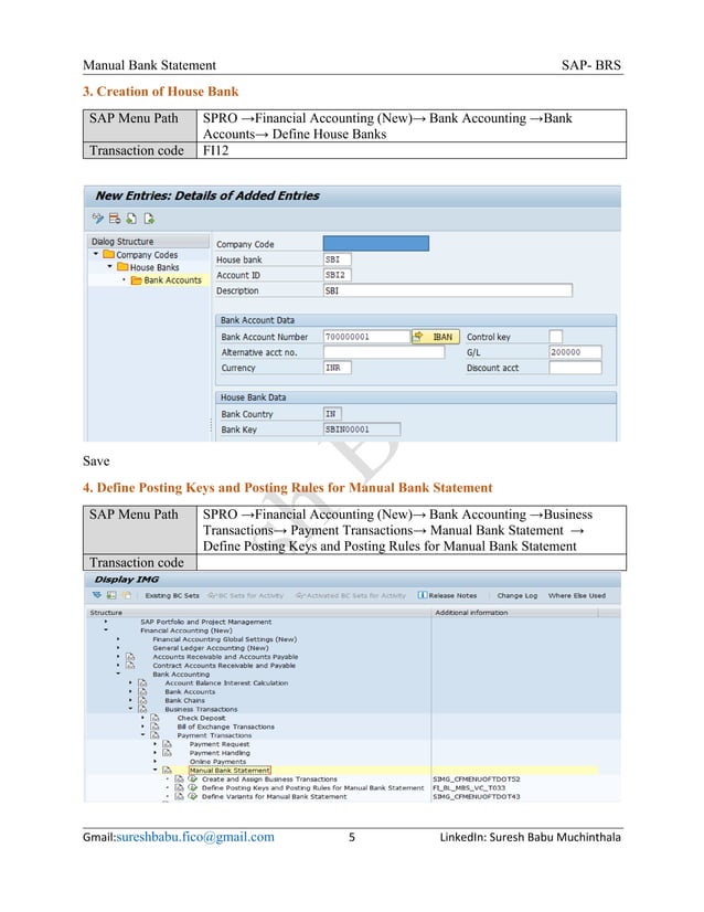 Sap manual bank statement process flow | PDF | Credit Cards | Personal Debt
