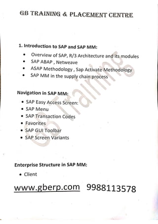 SAP Material Management Course Content .pdf