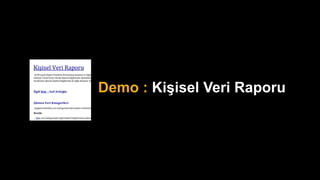 Demo : Kişisel Veri Raporu
 