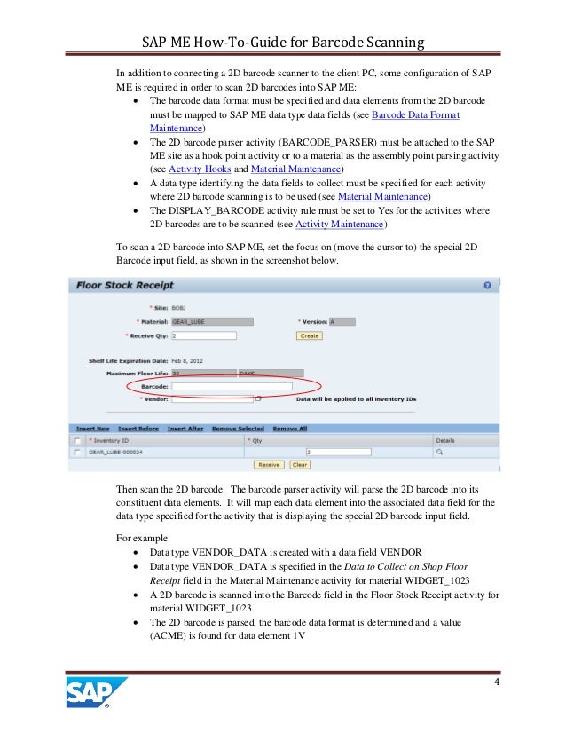 Sap me how toguide barcode scanning
