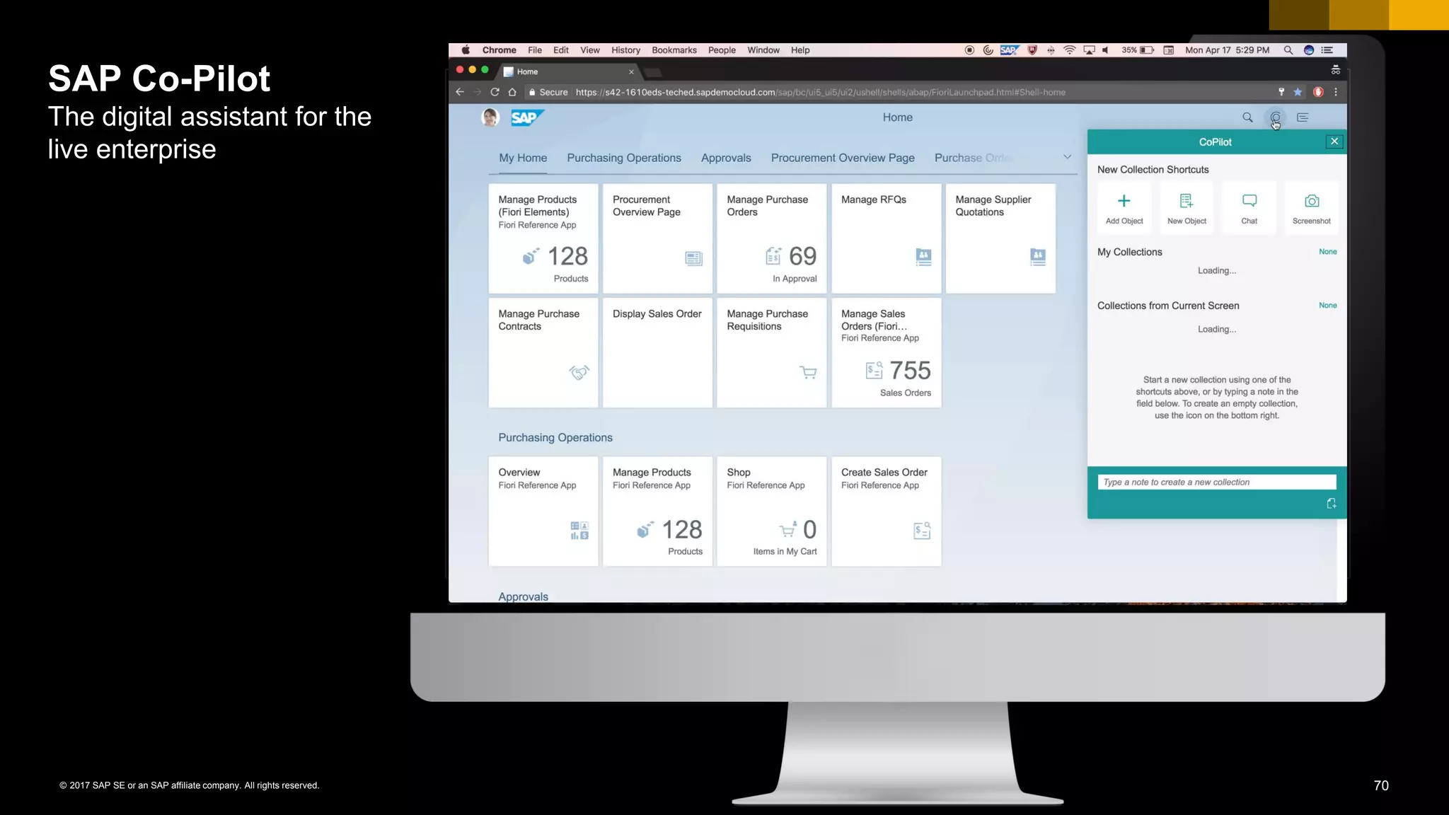 70© 2017 SAP SE or an SAP affiliate company. All rights reserved.
SAP Co-Pilot
The digital assistant for the
live enterprise
 