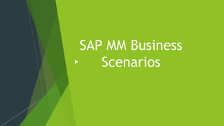 SAP MM Business
Scenarios
 