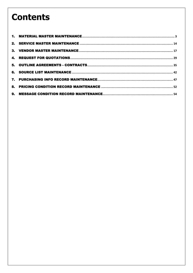 SAP MM Essential Master Data