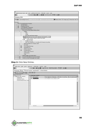 SAP MM
98
Step 2: Click New Entries.
 