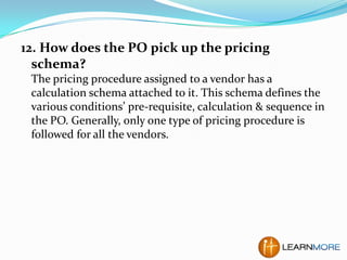 SAP MM Interview questions | PPTX