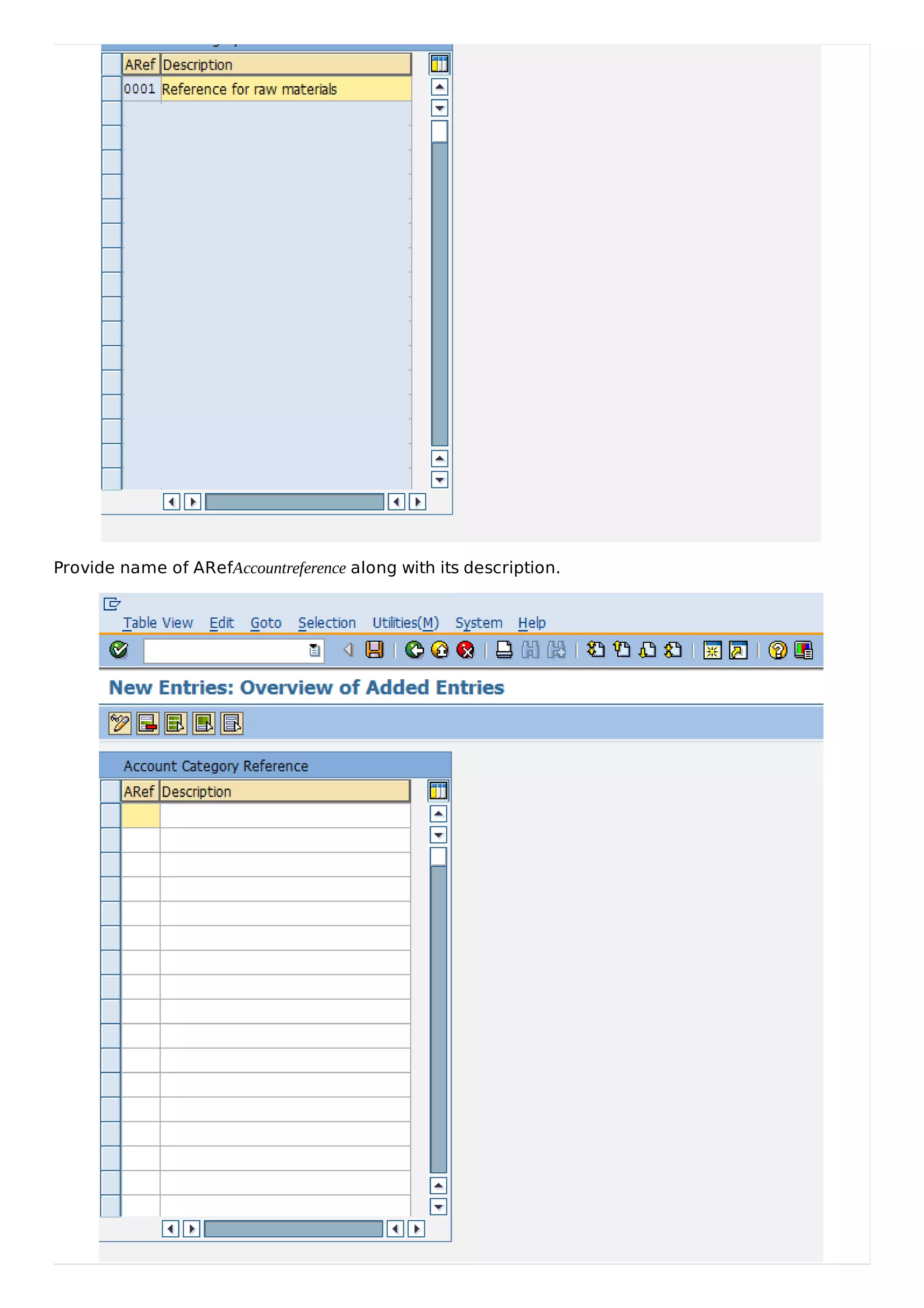 Provide name of ARefAccountreference along with its description.
 
