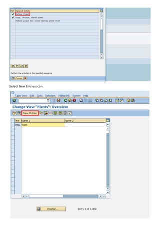 Select New Entries icon.
 