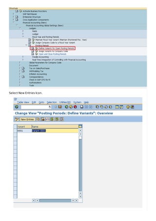 Select New Entries Icon.
 