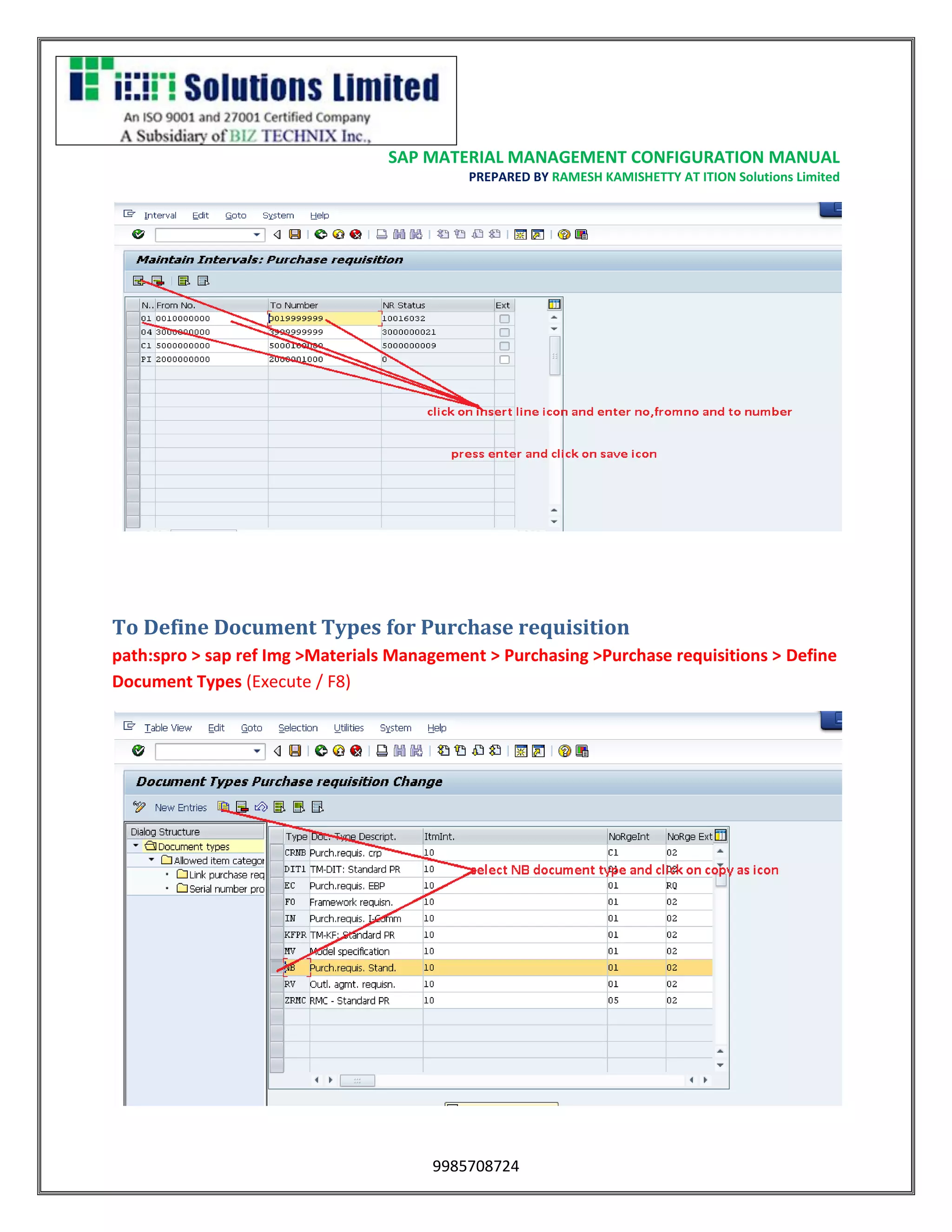 Sap mm configuration document ramesh kamishetty | PDF