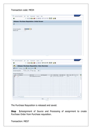 SAP MM Standard Business Processes | DOCX