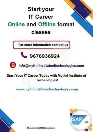 sap mm training with placement in hyderabad | PDF