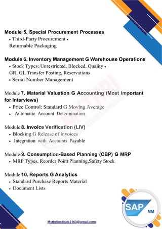 sap mm training with placement in hyderabad | PDF
