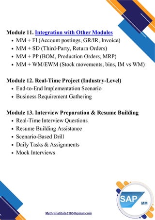 sap mm training with placement in hyderabad | PDF