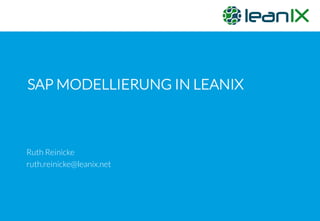SAP MODELLIERUNG IN LEANIX
Ruth Reinicke
ruth.reinicke@leanix.net
 