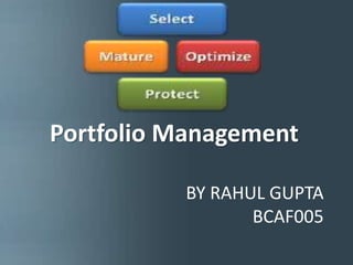 Leadership, Strategic IQ, and Organizational Health
BY RAHUL GUPTA
BCAF005
Portfolio Management
 