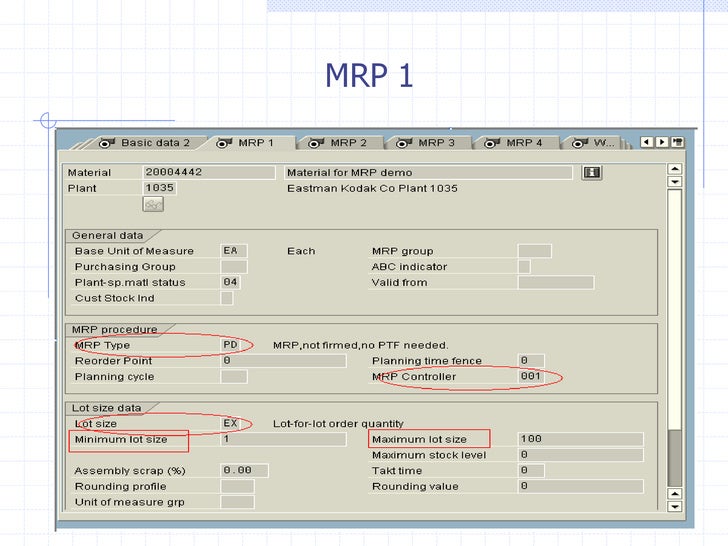 Sap MRP materials requirements planning