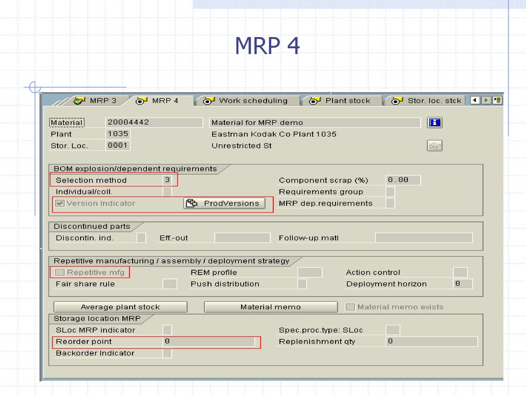 Sap MRP materials requirements planning