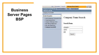 Business
Server Pages
BSP
 