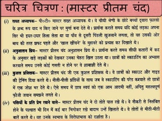 चररत्र चचत्रण : (म़ास्टर प्रीतम चींद)
 