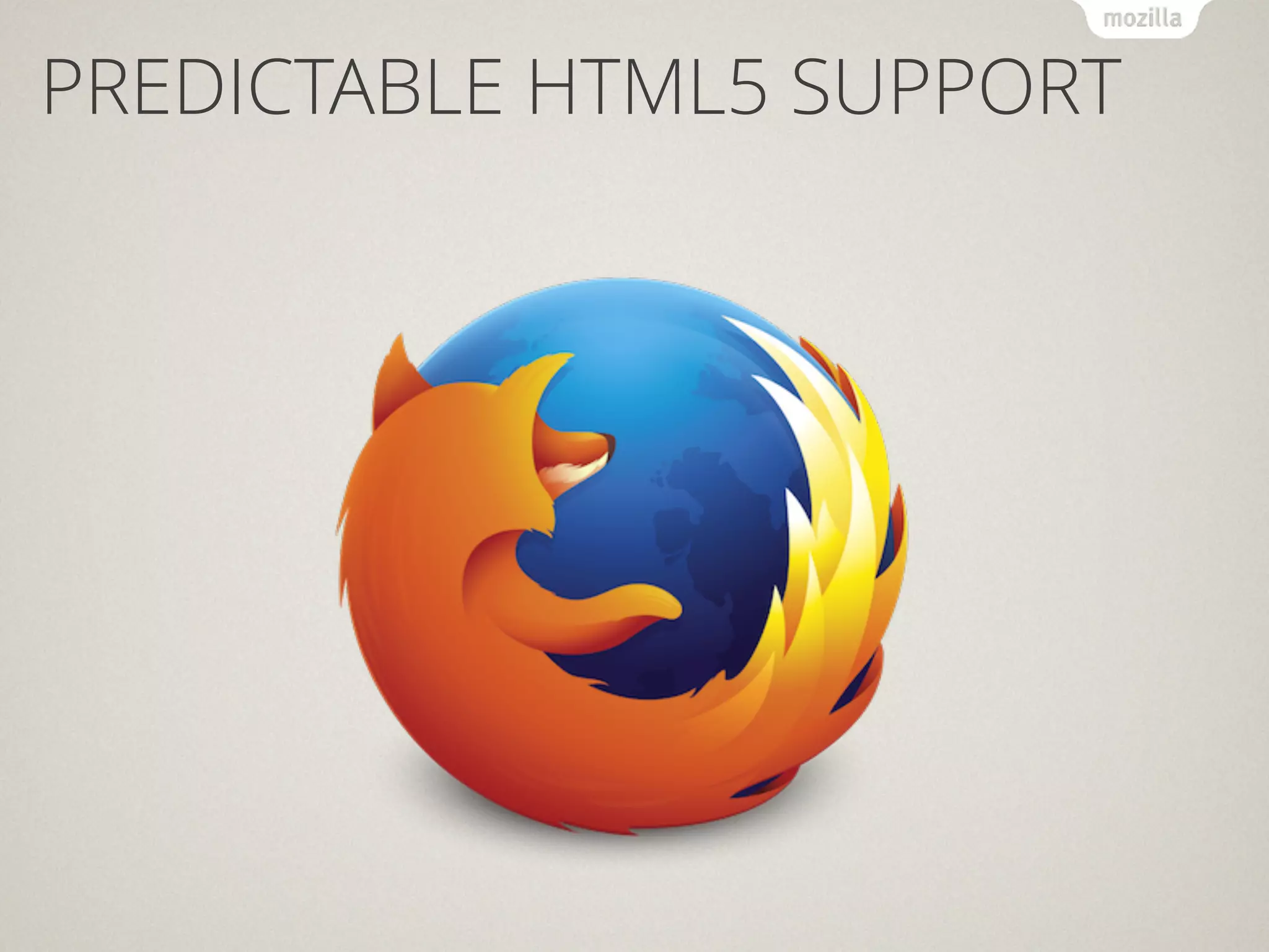 PREDICTABLE HTML5 SUPPORT
 