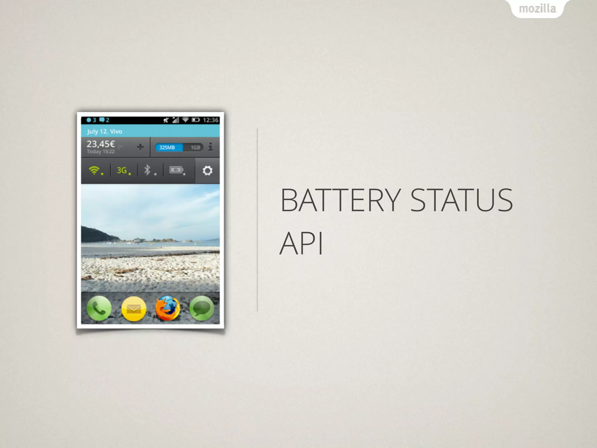 BATTERY STATUS
API
 