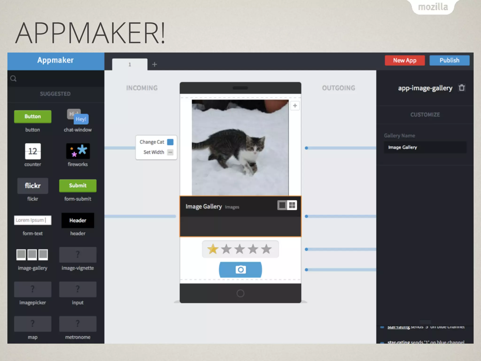 APPMAKER!
Resource lock API
UDP Datagram Socket API
Peer to Peer API
WebNFC
WebUSB
HTTP-cache API
Calendar API
Spellcheck API
LogAPI
Keyboard/IME API
WebRTC
FileHandle API
Sync API
 