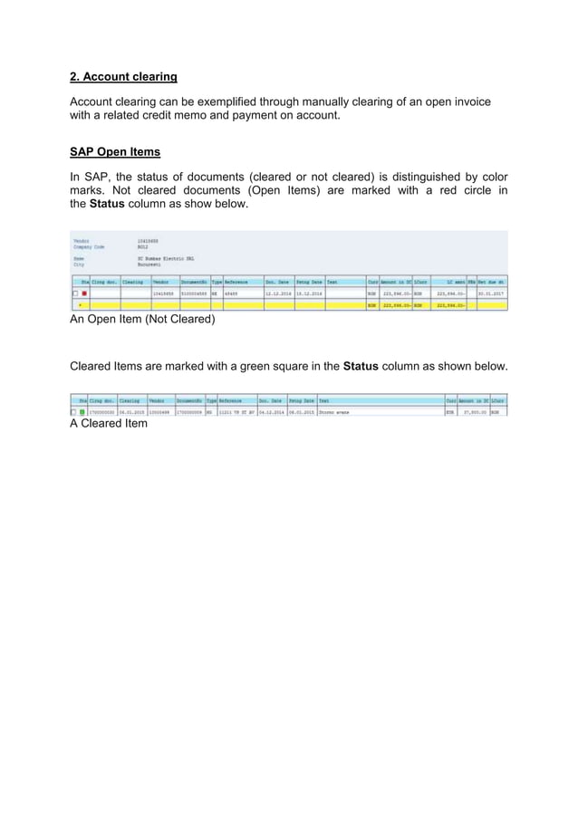 SAP OPEN ITEM CLEARING PROCESS USEFUL FOR END USERS | DOCX | Credit ...
