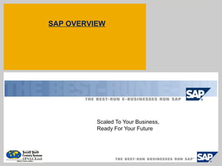 Scaled To Your Business,
Ready For Your Future
SAP OVERVIEW
 