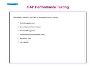 SAP performance testing & engineering courseware v01 | PDF