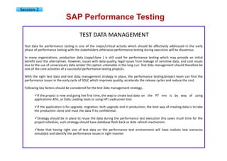 Sap Performance Testing Tools SAP performance testing & engineering courseware v01 | PDF
