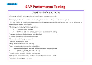 SAP performance testing & engineering courseware v01 | PDF