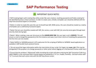 Test Scripts Examples In Sap SAP performance testing & engineering courseware v01 | PDF