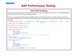 Test Scripts Examples In Sap SAP performance testing & engineering courseware v01 | PDF