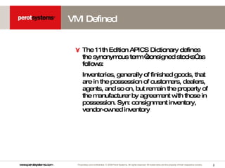 Sapphire Rishel Improve Supply Chain Efficiency With Vendor Managed ...