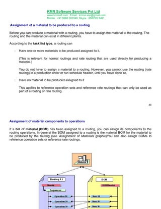 Material Assignment In Routing SAP PLM Online Training Complete Hand Book | PDF