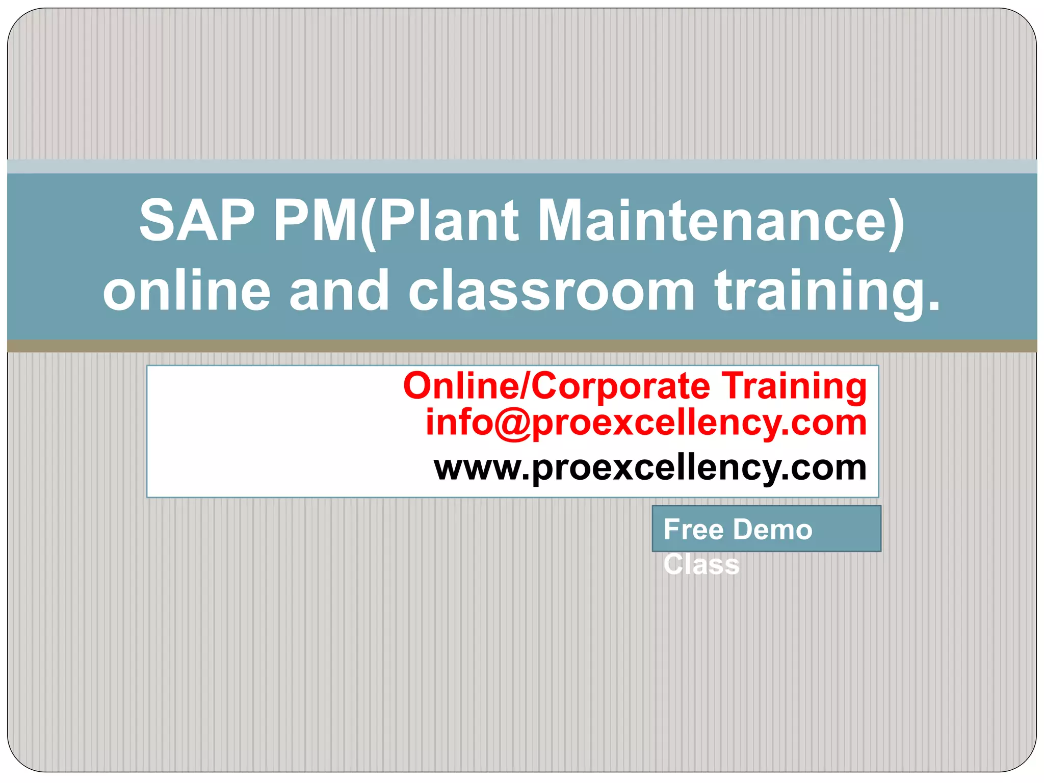 SAP PM training | PPT