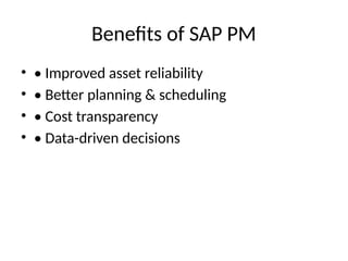 SAP Plant Maintenance Module Brief Overview | PPTX