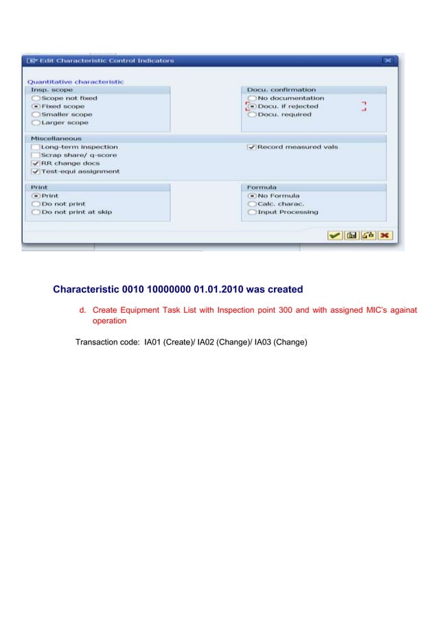 SAP PM Test Equipment Management/Calibration process