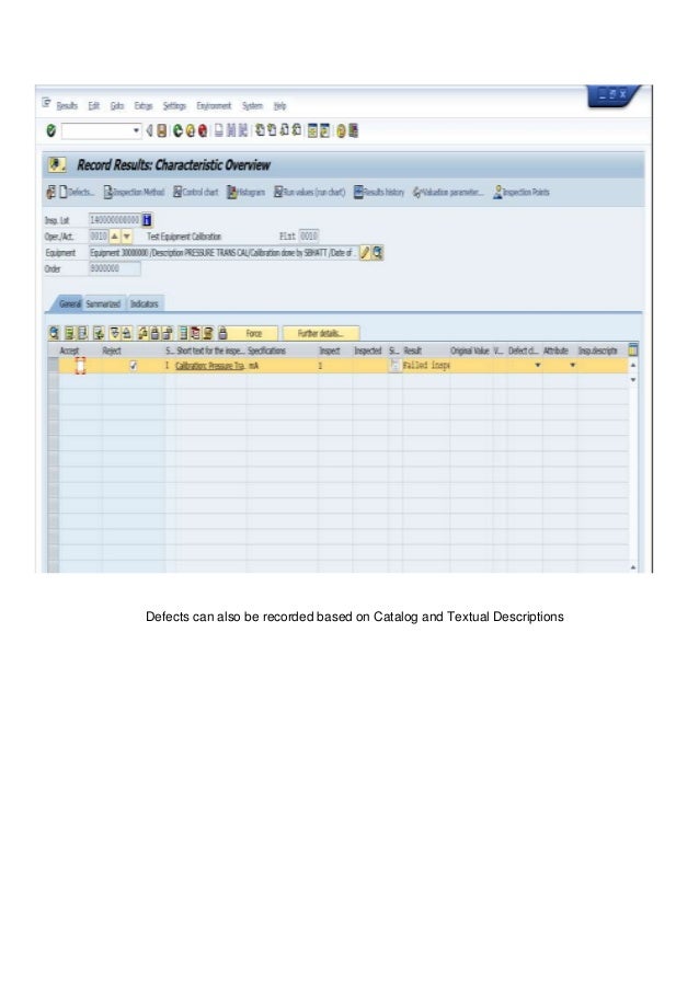 SAP PM Test Equipment Management/Calibration process