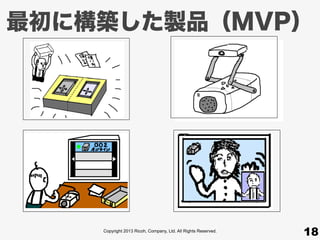 Copyright 2013 Ricoh, Company, Ltd. All Rights Reserved.
最初に構築した製品（MVP）
18
 