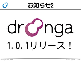 Droongaの はじめかた Powered by Rabbit 2.1.2
お知らせ2
1.0.1リリース！
 