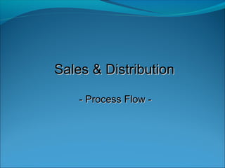 Sales & DistributionSales & Distribution
- Process Flow -- Process Flow -
 