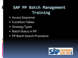 Sap – pp online training course | PPTX | Logistics | Business